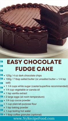 chocolate fudge cake recipe poster