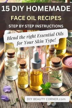 How to Make a Custom Face Oil Blend with Essential Oils Anti Aging Face Oil Recipe, Diy Hydrating Face Serum, Oils For Face Skincare, Facial Essential Oil Blends, Natural Face Oil Recipe, How To Make Your Own Face Serum, Homemade Face Oil, Diy Face Oil Recipe, Essential Oil Face Serum Recipe