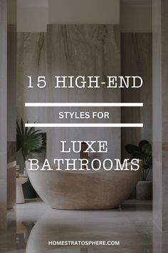 A luxurious bathroom with large marble tiles, elegant plant decor, and a stunning freestanding bathtub.