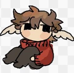 a drawing of an angel holding a stuffed animal