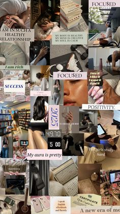 a collage of photos with words and pictures