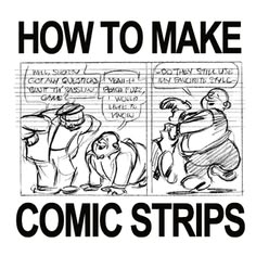 a comic strip with the words how to make comic strips written in black and white
