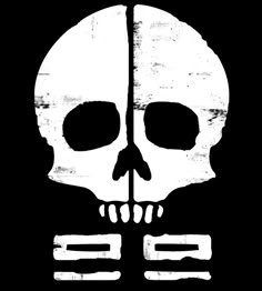 a white skull on a black background