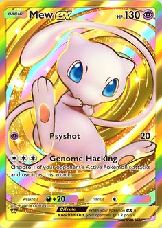 a pokemon card with an image of a white rabbit on it's back and blue eyes