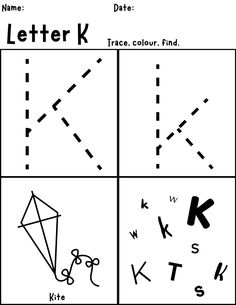 the letter k worksheet for kids to learn how to write and draw letters