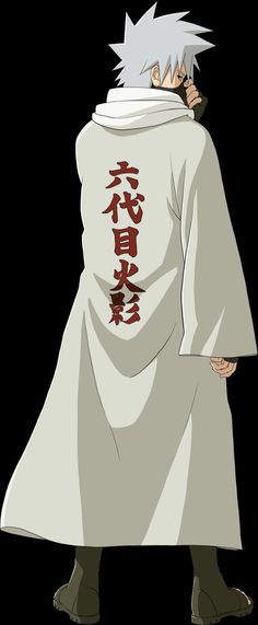 an anime character with white hair wearing a robe and holding his hand on his head
