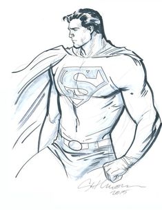 a drawing of a man in a superman suit