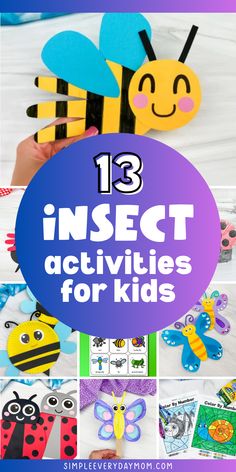 insect activities for kids with text overlay that reads 13 insect activities for kids