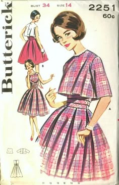 Retro Summer Dress With Box Pleat, Fitted Dress With Pleated Full Skirt, Party Dress With Pleated Bodice And Full Skirt, Box Pleat Dress Pattern, Fitted Dress With Pleated Waist And Full Skirt, 1950s Pleated Skirt, Vintage Dresses With Box Pleat, Inverted Box Pleat Dress, 60s Pleated Skirt