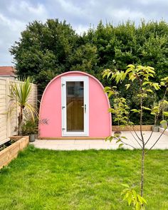 A year ago we sorted out the garden and it was one of the best decisions. We definitely should’ve done it sooner as we use the space so much. Here’s are a few before and afters I took when it was finished ✨ I can’t wait to style it up and show you what the plants are looking like now they’ve had a year to grow 👀 Of course I had to bring the colour with my pink office pod and painted furniture 🫶🏻 you can still get money off Hully Pods with my code PODCHARL and Garden on a Roll with my code H... Nature Outdoor Seed Pod, Painted Shed Transformation, Pink Garden Shed, Pink Shed Ideas, Pink Sheds, Pink Shed, Colourful Shed, Pink Shed Paint, Aero Garden Diy Pods