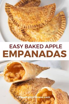 easy baked apple empanadas on a white plate