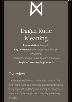 the page for dagaz rune meaning