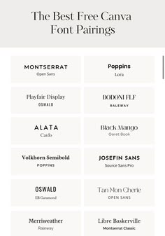 the best free canva font pairings