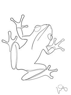 a drawing of a frog sitting on top of a white sheet with the letter n in it's center