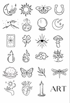 Small Tattoos Sheet, Free Small Tattoo Designs, Easy Line Tattoo, Flash Art Tattoo Simple Cute, Easy Flash Art, Small Simple Flash Tattoo, Tattoo Flash Art Simple Easy, Tattoos Pequeños, Small Flash Tattoo Ideas Simple