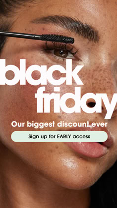 a woman with mascara on her face and the words black friday written in front of her