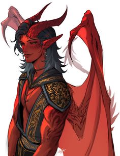 a drawing of a demon with horns on his head