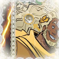 an image of a cartoon character with lightning in the background