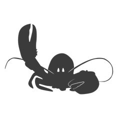 a black and white silhouette of a crab