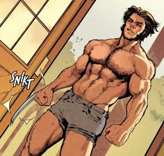 an image of a man with no shirt on holding a pair of scissors in his hand