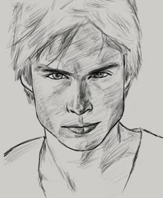 a pencil drawing of a man's face