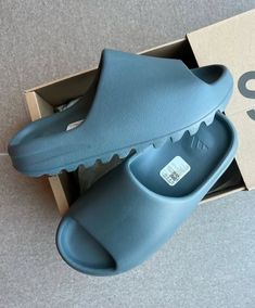 Salt 🧂 Slate Marine and Onyx. Yeezy slides 🔥🔥. You can visit our website www.hypestrikeng.com to make a smooth purchase.  Link in bio.  #thehypestrikeng Slate Marine Yeezy Slides Outfit, Yezzy Shoes Women Slides, Nike Yeezy Slippers, Yeezy Sandals, Slippers Yeezy, Yeezy Slippers, Shoes Yezzy Slides, Yeezy Slides Sky Blue, Yeezy Slides Marine