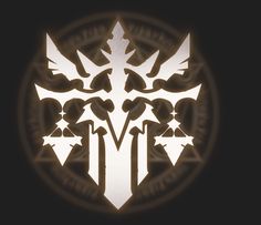 an image of a cross with arrows in the center on a black and white background