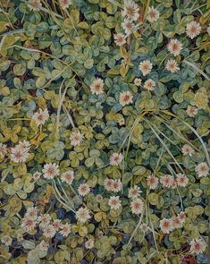 an image of a painting with flowers and leaves