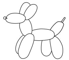 a balloon dog is shown in black and white