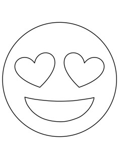 a smiley face with hearts on it