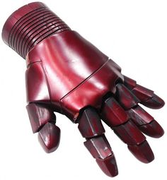 a hand that is made out of red plastic