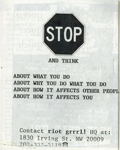 a stop sign with the words and think about what you do in front of it