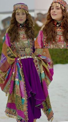 Kashmiri Dress Traditional, Kashmiri Dress, Kashmiri Traditional Dress For Women, Kashmiri Culture Dress, Traditional Kashmiri Look, Kashmir Traditional Dress, Kashmiri Outfit, Kashmir Culture Dress, Traditional Afghanistan Clothing
