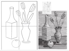 three different vases with flowers in them