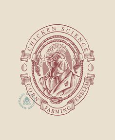 the chicken science logo is shown in red on a beige background, with an image of a