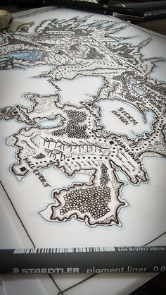 a drawing is shown on top of a table