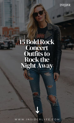 A rock concert isn’t just about the music — it’s an opportunity to showcase your unique style. Whether you lean towards classic rock, grunge, punk, or indie, your outfit can set the mood for an unforgettable night. The beauty of rock concert fashion is its timelessness — it crosses age, era, and genre, allowing everyone to express themselves through their clothing. Channel your inner rockstar with these 15 unique concert outfit ideas. Stand out in the crowd and let your style do the talking. #MusicVibes #RockstarStyle #BoldFashion Rod Stewart Concert Attire, Rock Concert Looks For Women, Rock Concert Look, Cool Weather Concert Outfit, What To Wear For Rock Concert, Fall Rock Concert Outfit, What To Wear To A Rock Concert Women, Rock Concert Outfit Ideas Fall, Rock Concert Outfit Jeans