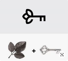 two keys and a leaf with the letter t on them