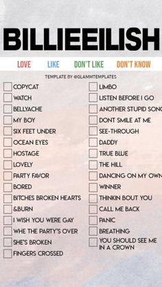 the taylor swifty love list is shown