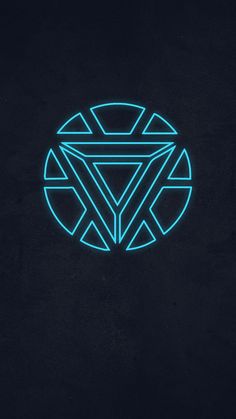 a blue neon logo on a black background that looks like it is in the shape of a triangle