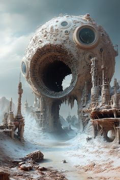 a futuristic city in the middle of nowhere