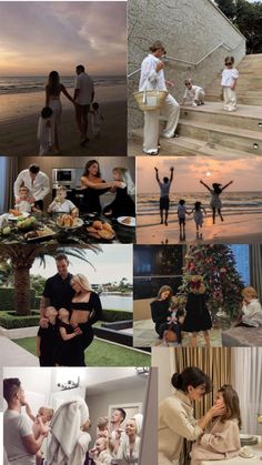 the collage shows people and their families having fun