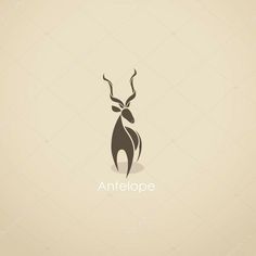 an antelope logo on a beige background