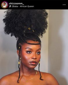Afro Ball Hair, Igbo Traditional Hairstyle, Afro Braid Styles, Afro Female Hairstyles, Nubian Queen Hairstyles, Braid And Afro Hairstyles, Crown Hairstyles Black Women, Women King Hairstyles, Africa Hairstyle