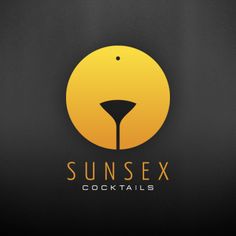 the logo for sunset cocktails, which is designed to look like a golf club