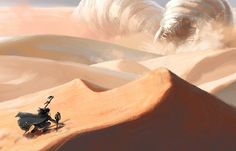 two people are walking in the sand dunes