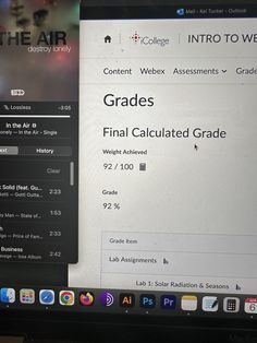 a computer screen with the text grade 5 on it and an image of a website page