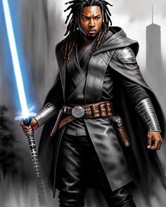 Star Wars Male Jedi, Black Sith Lord, Jedi Male, Black Star Wars Oc, Star Wars Black Jedi, Star Wars Black Character, Black Jedi Oc, Juno Eclipse Star Wars, Black Jedi