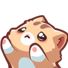 a cartoon cat with its mouth open and eyes wide open, sitting on the ground