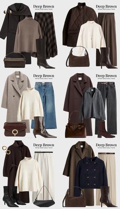 Gorgeous chocolate brown is one of the colour trends in fashion in 2025. #styleinspodaily #fashionstyle #dailyoutfits #dailyoutfitideas #dailyoutfitinspiration #fashioninspodaily #waystowear #casualootd #winterfashiontrends #winteroutfits #fashiontrends #virtualstyling Winter Fashion Brown Jacket, Outfit Ideas Winter 2025, Soft Autumn Outfits For Winter, Dark Brown Fashion, Outfit Brown Jacket, How To Style A Brown Jacket, Winter Must Haves Outfits, Winter Tops Aesthetic, Winter Deep Outfits